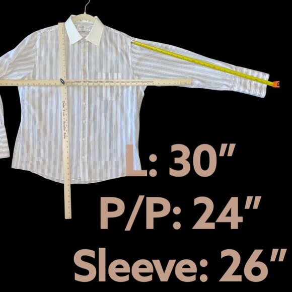 Vintage Burberrys Of London Classic Fit Striped Dress Shirt French Cuff - Picture 6 of 6